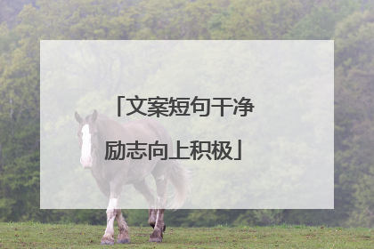 文案短句干净励志向上积极