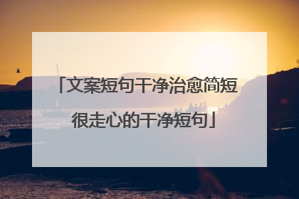 文案短句干净治愈简短 很走心的干净短句