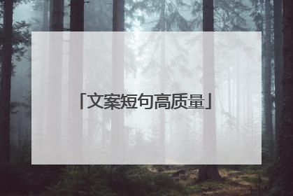 文案短句高质量