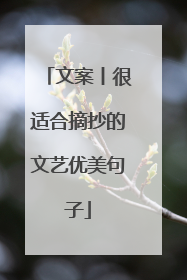 文案丨很适合摘抄的文艺优美句子