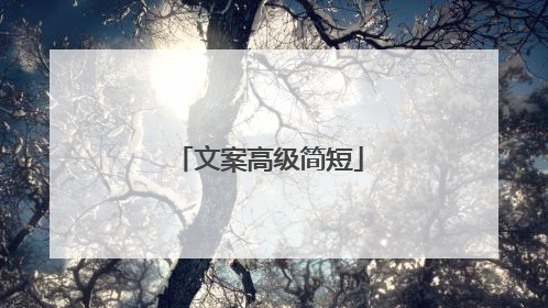 文案高级简短