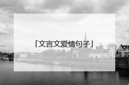 文言文爱情句子