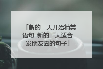 新的一天开始精美语句 新的一天适合发朋友圈的句子