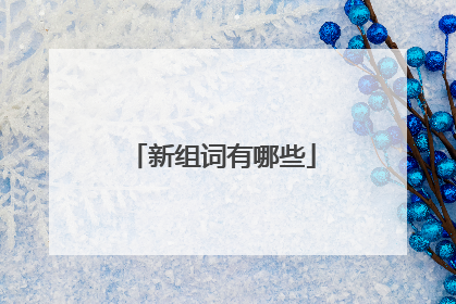 新组词有哪些