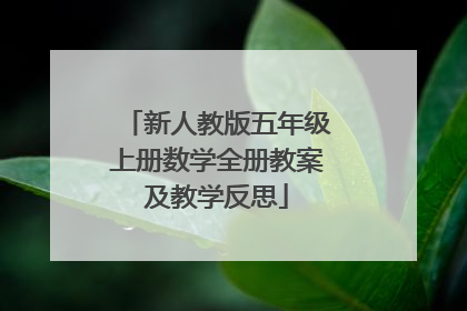 新人教版五年级上册数学全册教案及教学反思