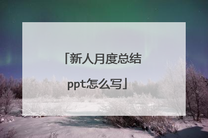 新人月度总结ppt怎么写
