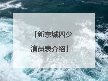 新京城四少演员表介绍