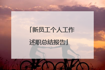 新员工个人工作述职总结报告