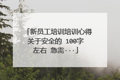 新员工培训培训心得关于安全的 100字左右 急需···