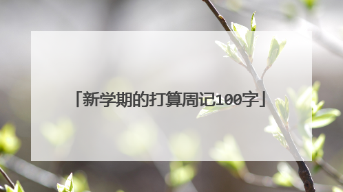 新学期的打算周记100字