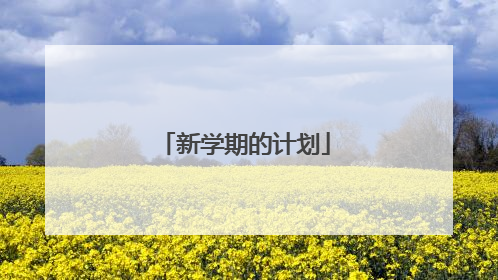 新学期的计划