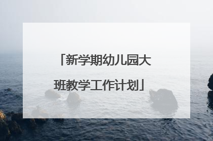 新学期幼儿园大班教学工作计划