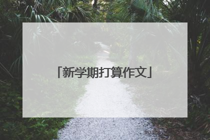 新学期打算作文