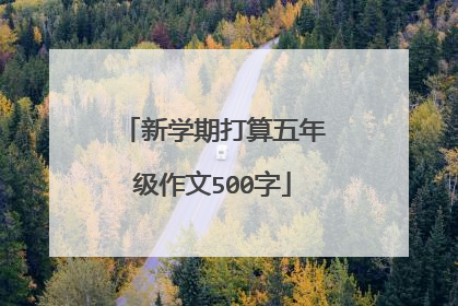 新学期打算五年级作文500字