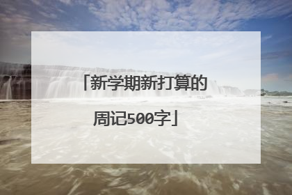 新学期新打算的周记500字
