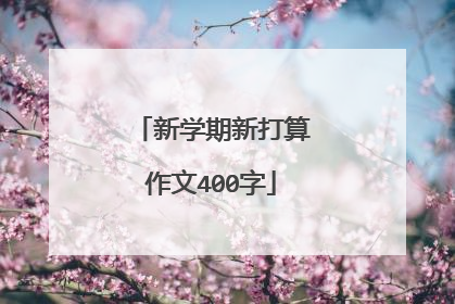 新学期新打算作文400字