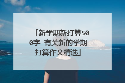 新学期新打算500字 有关新的学期打算作文精选