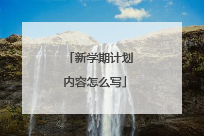 新学期计划内容怎么写