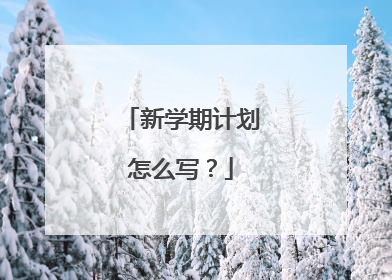 新学期计划怎么写？