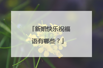 新婚快乐祝福语有哪些？