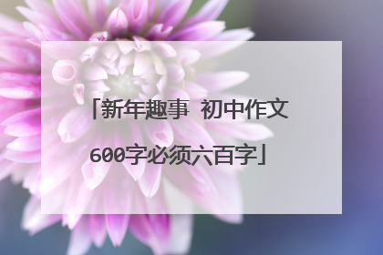 新年趣事 初中作文600字必须六百字
