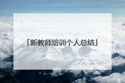 新教师培训个人总结