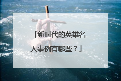 新时代的英雄名人事例有哪些?