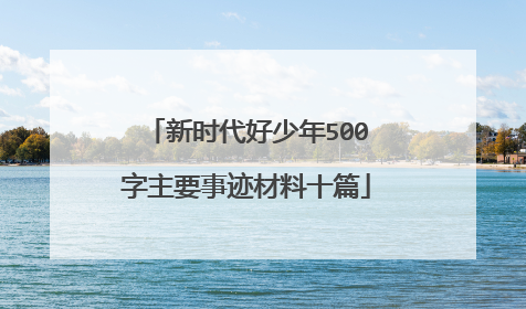 新时代好少年500字主要事迹材料十篇