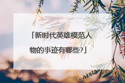 新时代英雄模范人物的事迹有哪些?