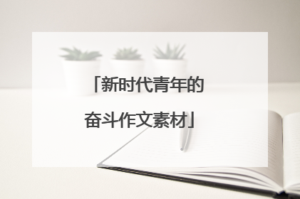 新时代青年的奋斗作文素材