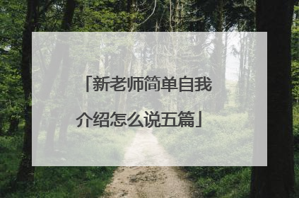 新老师简单自我介绍怎么说五篇