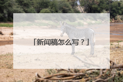新闻稿怎么写？