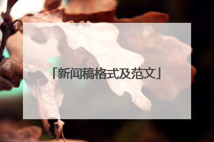 新闻稿格式及范文