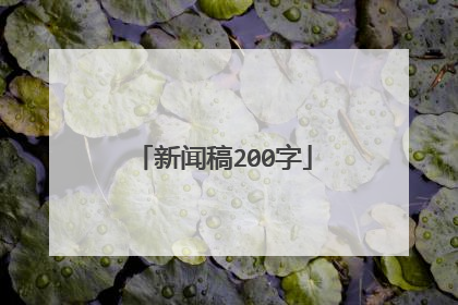 新闻稿200字