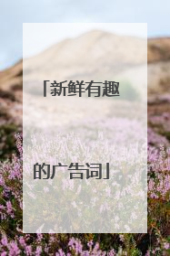 新鲜有趣的广告词