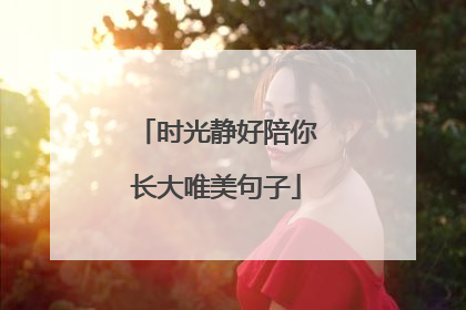 时光静好陪你长大唯美句子