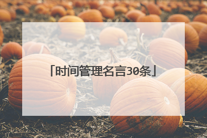 时间管理名言30条