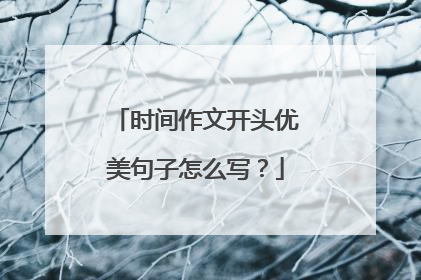 时间作文开头优美句子怎么写？