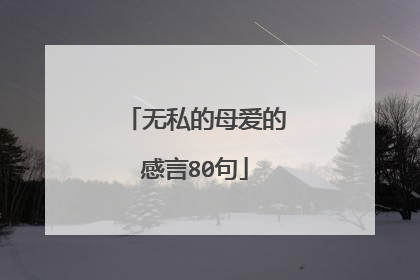 无私的母爱的感言80句