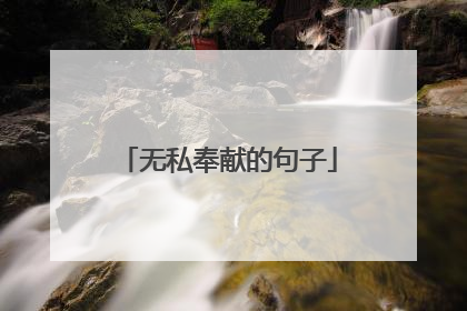 无私奉献的句子