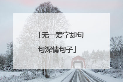 无一爱字却句句深情句子