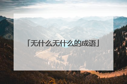 无什么无什么的成语