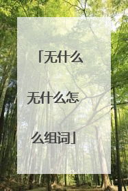 无什么无什么怎么组词