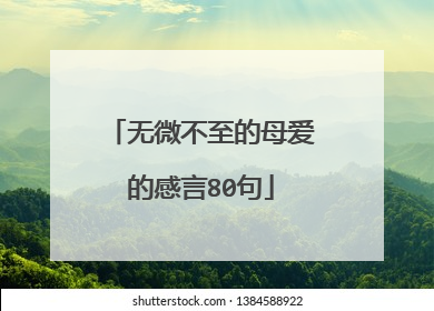 无微不至的母爱的感言80句
