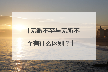 无微不至与无所不至有什么区别？