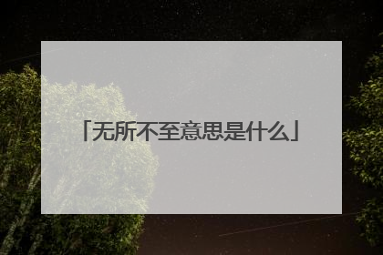 无所不至意思是什么