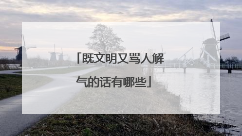 既文明又骂人解气的话有哪些