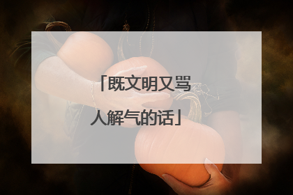 既文明又骂人解气的话