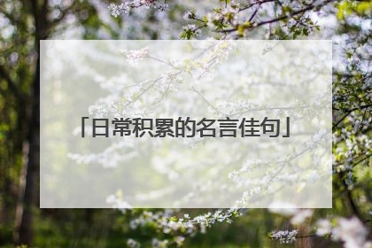 日常积累的名言佳句