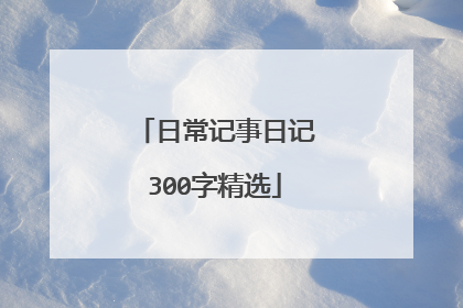 日常记事日记300字精选